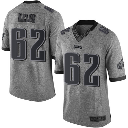 Men NFL Philadelphia Eagles #62 Jason Kelce Limited Gray Gridiron Football->youth nfl jersey->Youth Jersey